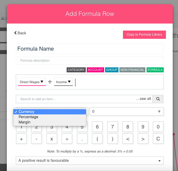 Setting A Formula To Currency Percentage Or Margin Futrli - 